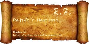 Rajtár Henriett névjegykártya